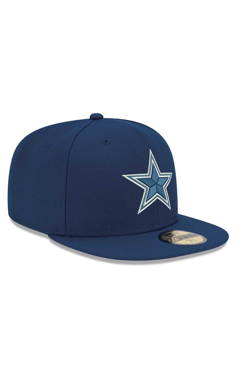 New Era Men's New Era Navy Dallas Cowboys Logo 59FIFTY Fitted Hat, Alternate, color,