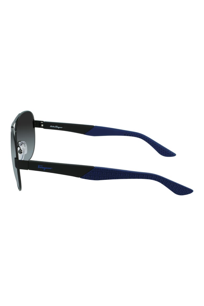 Lifestyle 61mm Aviator Sunglasses, Alternate, color, MATTE BLACK