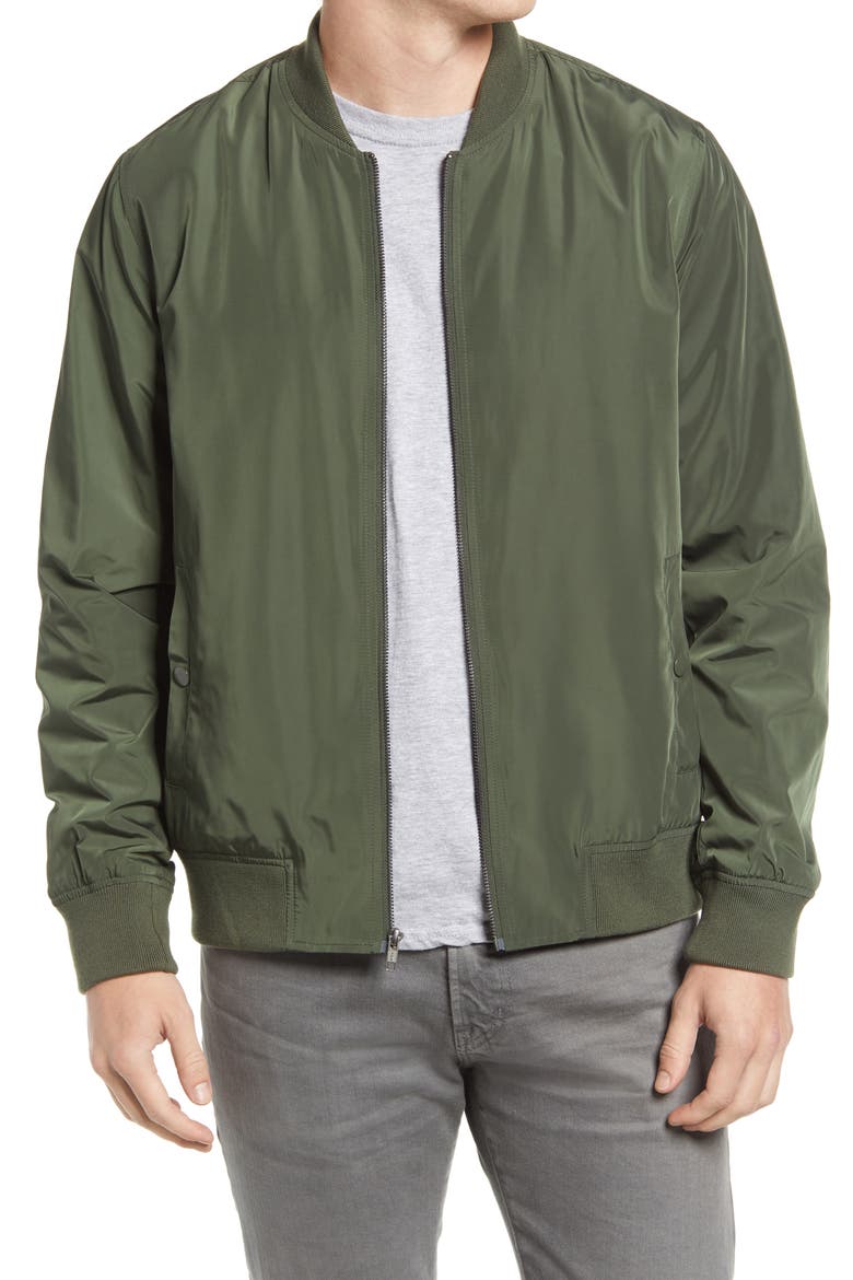 Lightweight Bomber Jacket, Main, color, GREEN IVY