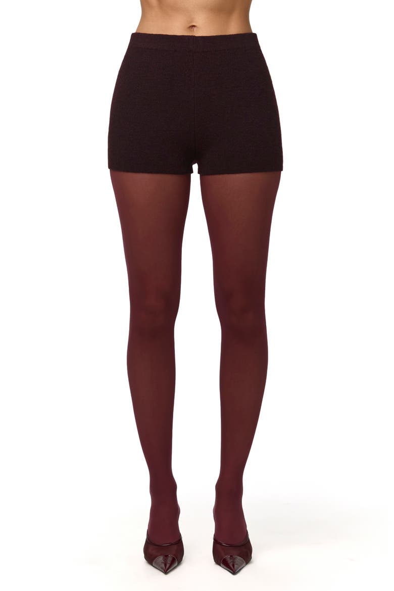 Knit Hot Pants, Main, color, DARK PLUM