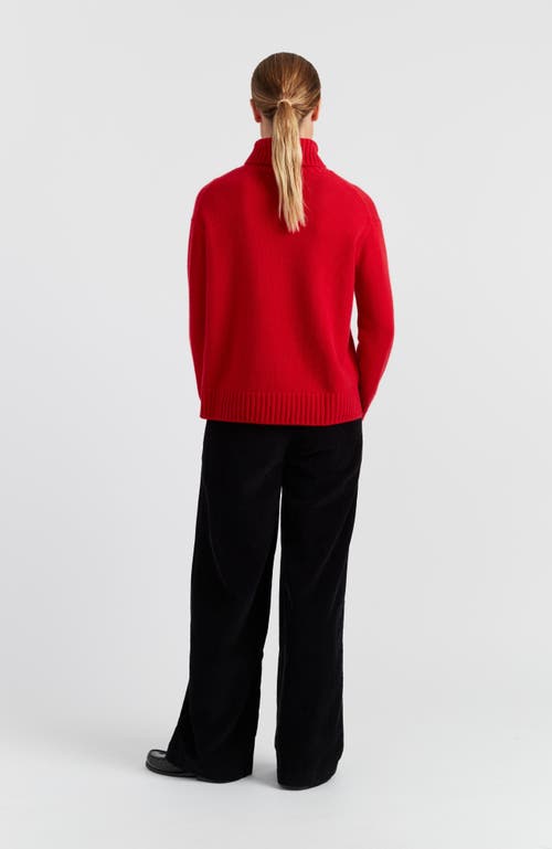 Chinti & Parker Pure Cashmere Relaxed Rollneck Sweater In Red