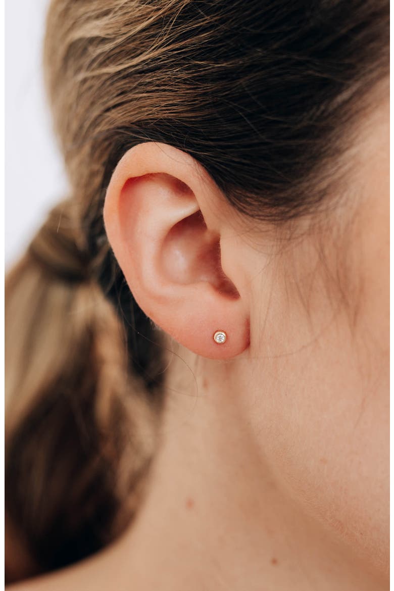 Cléo Diamond Bezel Stud Earrings, Alternate, color, CLEAR