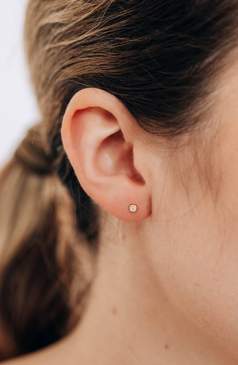 Anzie Cléo Diamond Bezel Stud Earrings, Alternate, color, Clear