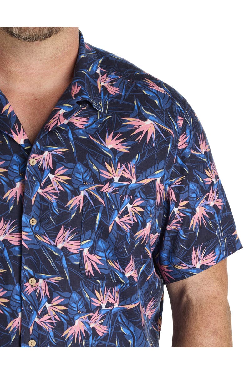 vineyard vines Big & Tall Birds of Paradise Cabana Sport Shirt, Alternate, color, Nautical Navy