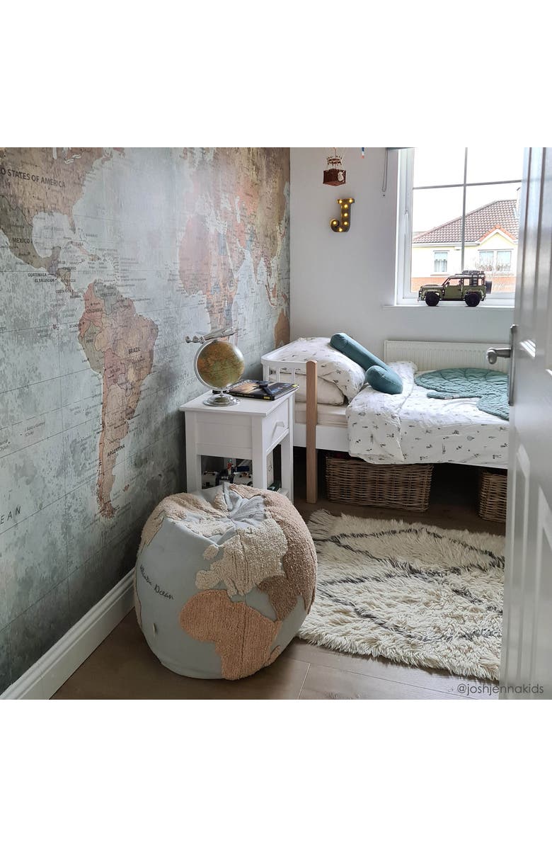 Lorena Canals Pouf World Map, Alternate, color, Multicolor