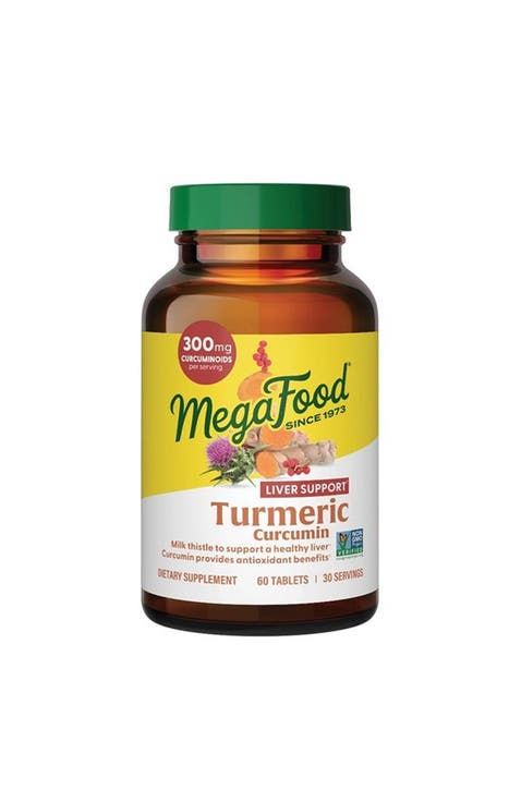 Turmeric Curcumin Supplement for Liver Support with Black Pepper & Milk Thistle, Vegan, Non-GMO, 60 Tablets