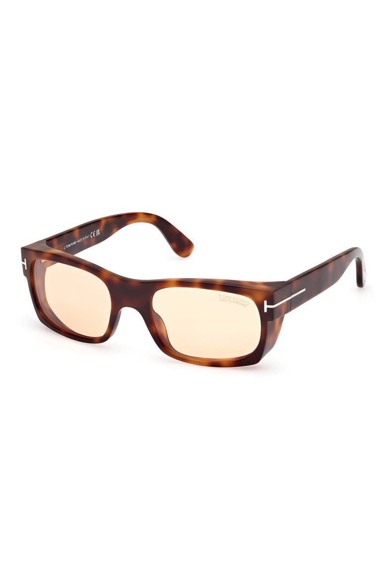56mm Rectangle Sunglasses, Alternate, color, BLONDE HAVANA / BROWN