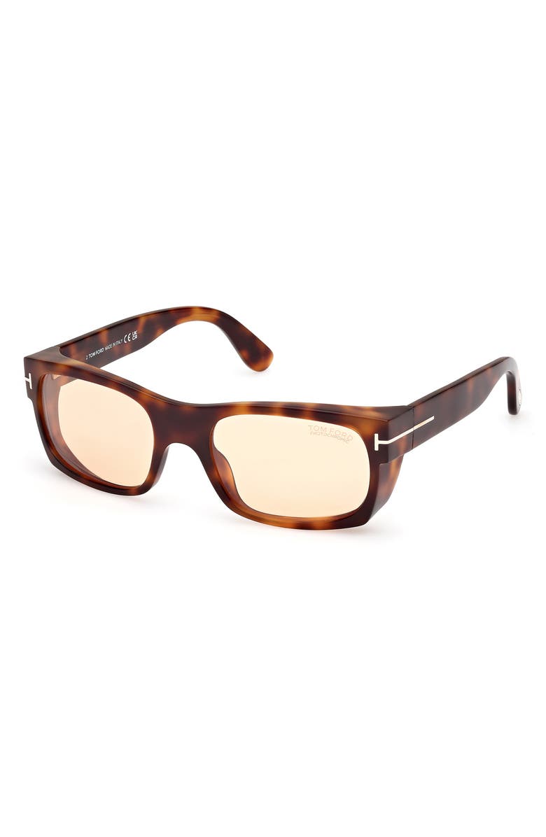 TOM FORD 56mm Rectangle Sunglasses, Alternate, color, Blonde Havana / Brown