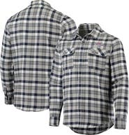 ANTIGUA Men's Antigua Navy/Gray Washington Capitals Ease Plaid Button-Up Long Sleeve Shirt