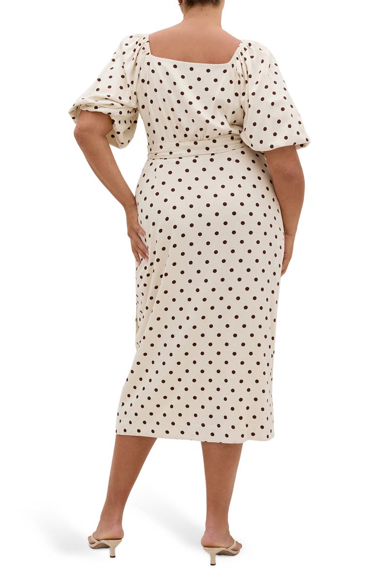City Chic Claudine Print Wrap Midi Dress, Alternate, color, Sweet Spot