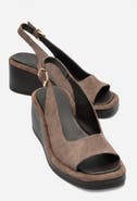 Forever & Always Shoes Orlena Leather Platform Wedge Sandal