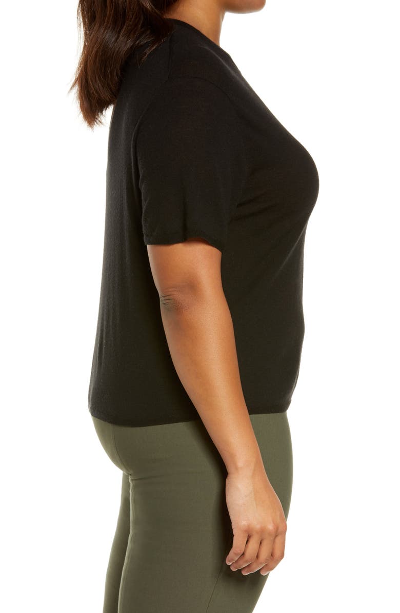 Vince Easy Short Sleeve Wool & Cashmere Blend Sweater, Alternate, color,