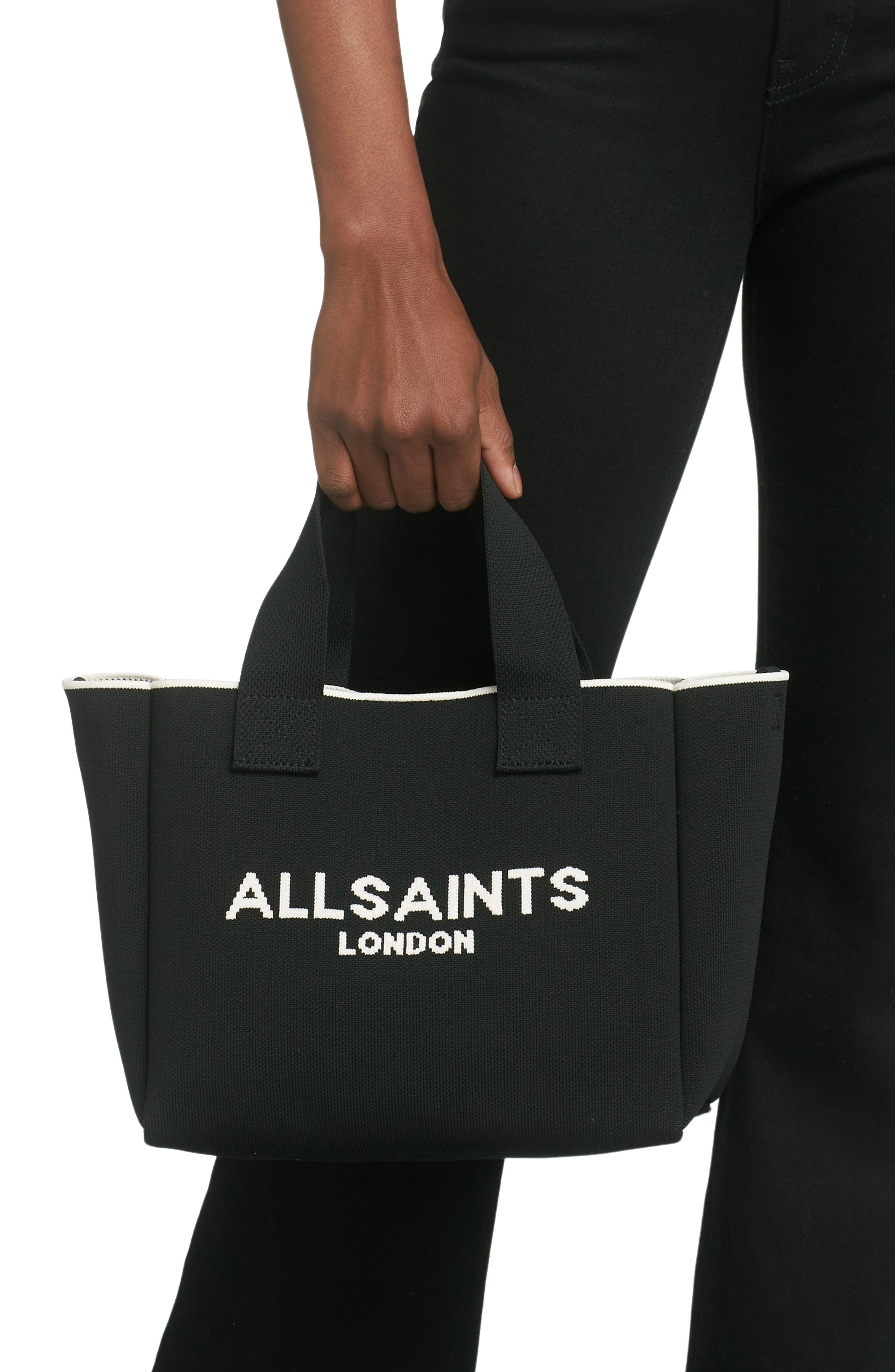 AllSaints Mini Izzy Recycled Polyester Tote, Alternate, color, Black