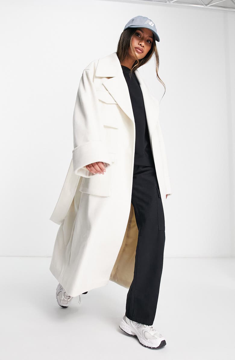 ASOS DESIGN Cargo Pocket Long Coat, Alternate, color,