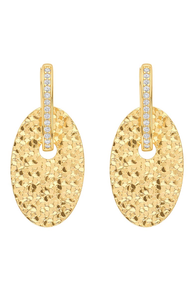 Dolce Sole Textured Oval Drop Huggie Hoop Earrings, Main, color, GOLD