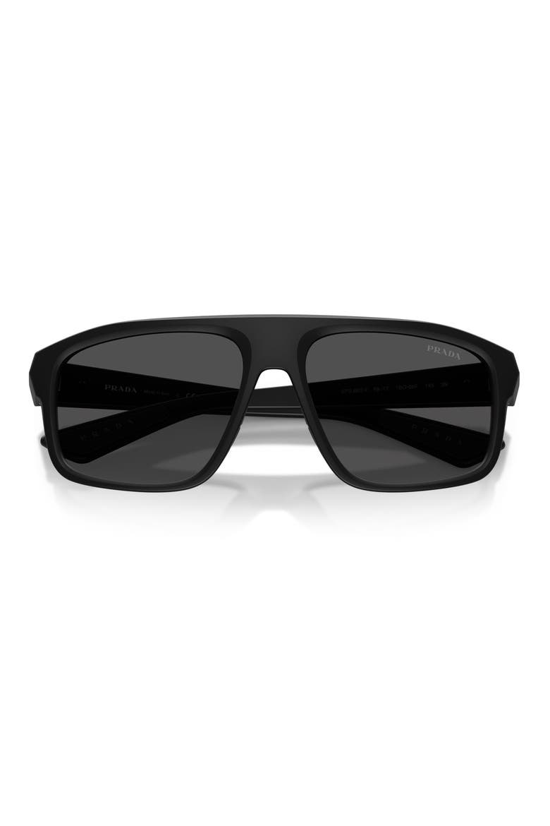 59mm Shield Sunglasses, Main, color, MATTE BLACK / DARK GREY