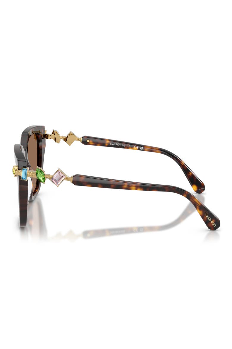 53mm Irregular Sunglasses, Alternate, color, HAVANA / DARK BROWN