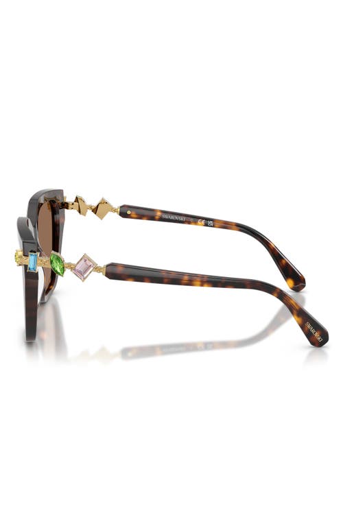 Swarovski 53mm Irregular Sunglasses In Brown