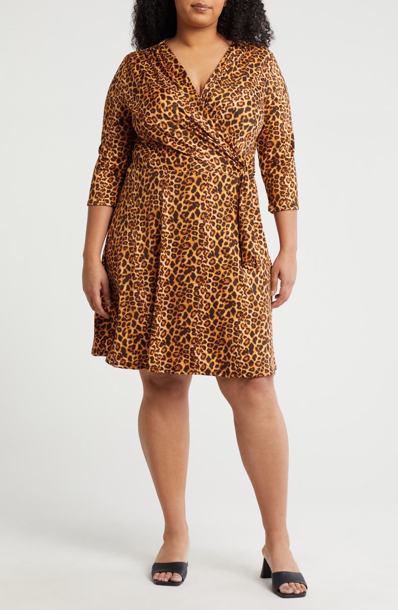 TASH AND SOPHIE Wrap Style Dress, Main, color, 