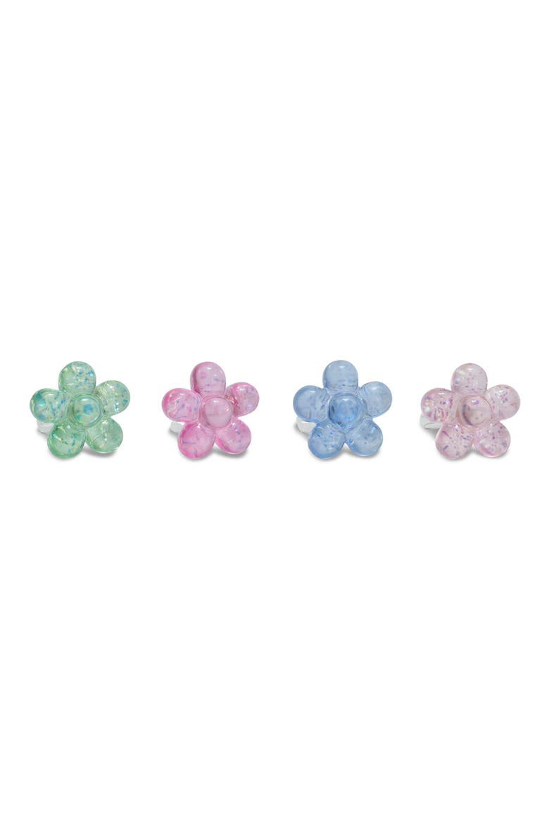 Kids' Set of 4 Flower Rings, Main, color, ASSORTED COLORS