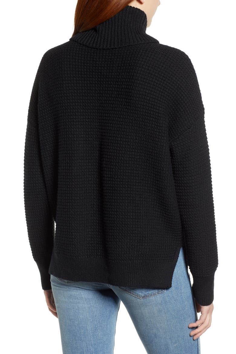 Cowl Neck Bouclé Sweater, Alternate, color, BLACK