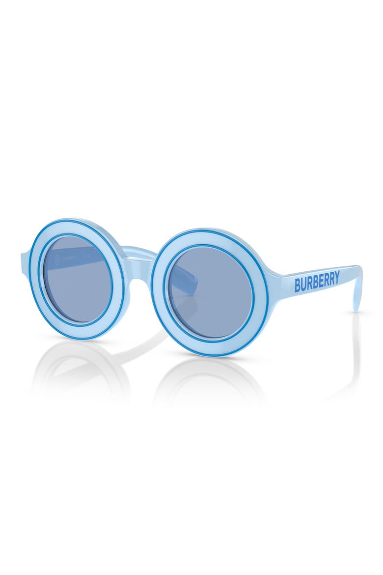 Kids' 40mm Round Sunglasses, Alternate, color, AZURE / LIGHT BLUE