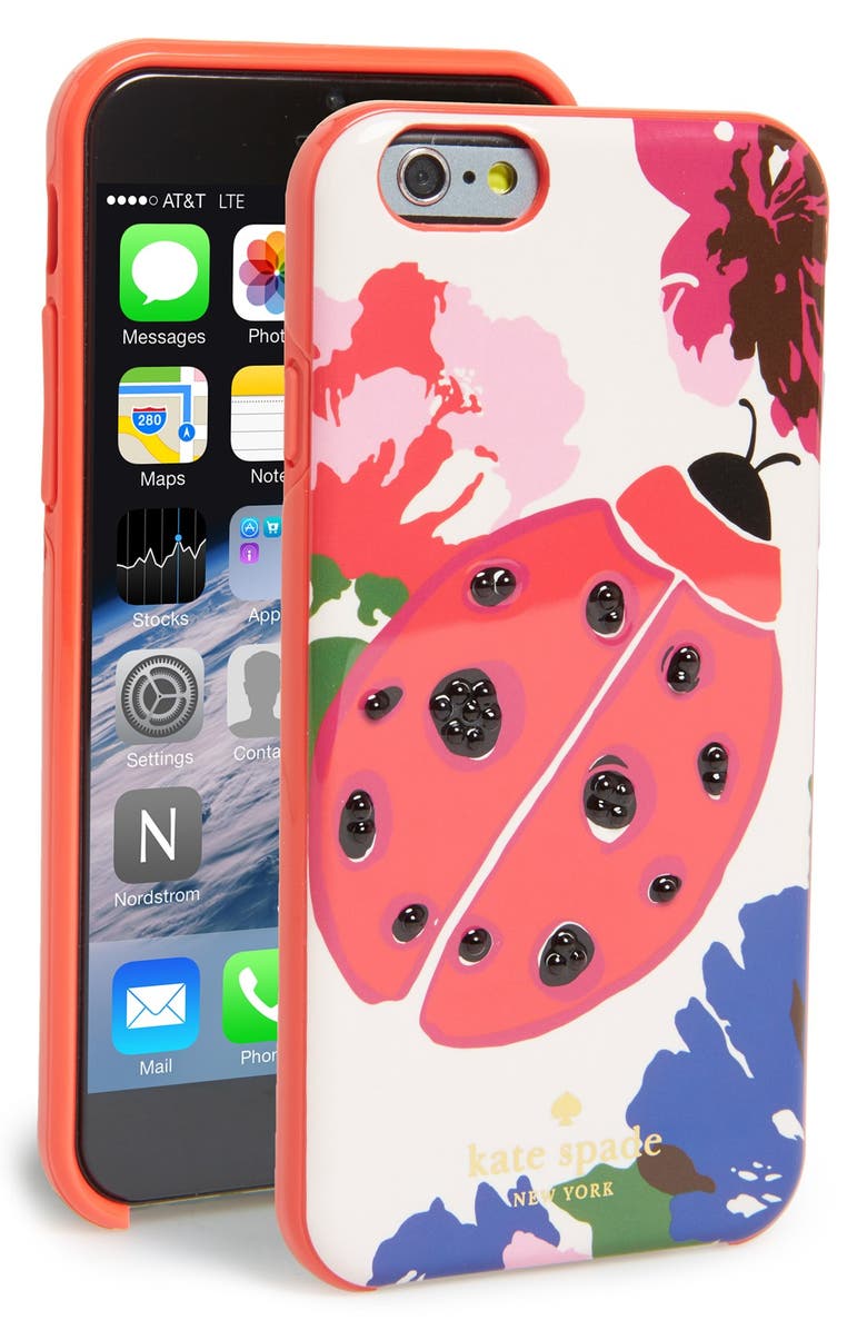 Kate Spade New York 'spring blooms ladybug' iPhone 6 case, Main, color, 