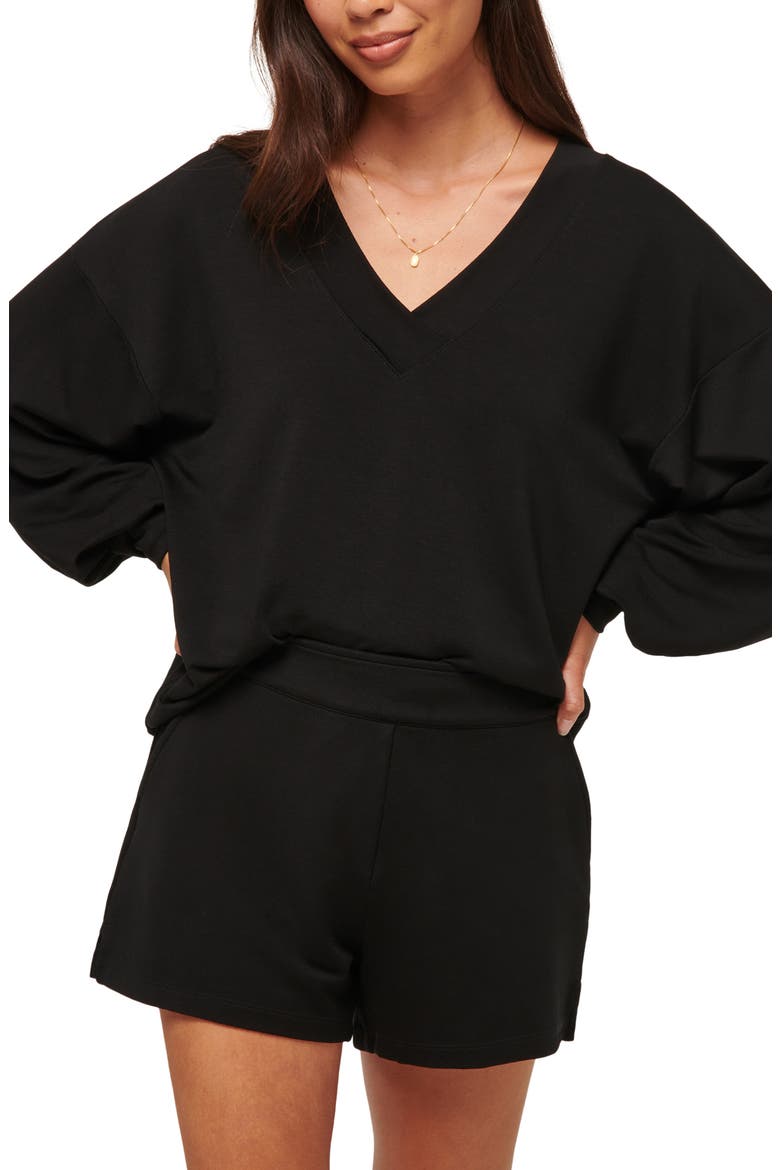 Cloud French Terry Pullover Sweatshirt, Main, color, BLACK