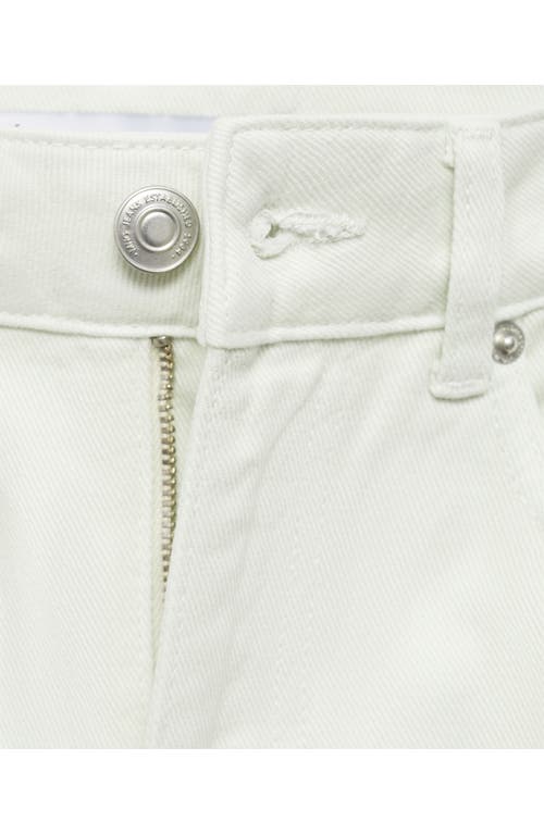 Mango Mid Rise Baggy Ultra Wide Leg Jeans In White