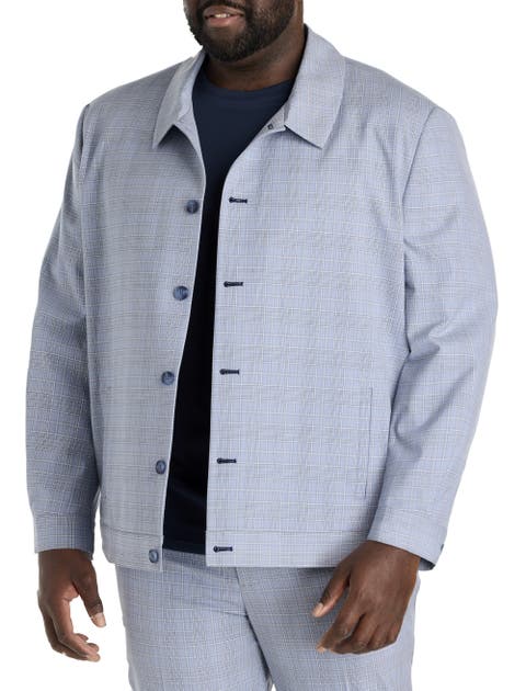 Big & Tall Machine Washable Plaid Shirt-Style Suit Jacket