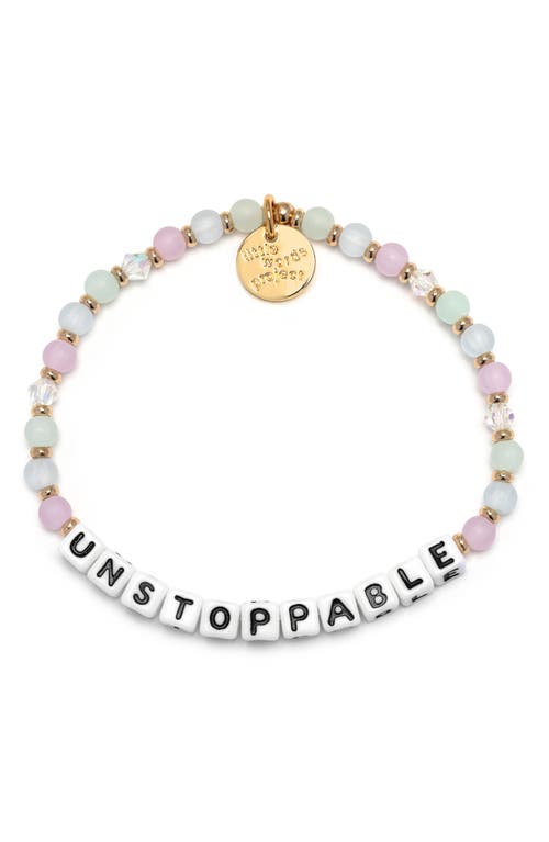 Little Words Project Unstoppable Beaded Stretch Bracelet In Gold