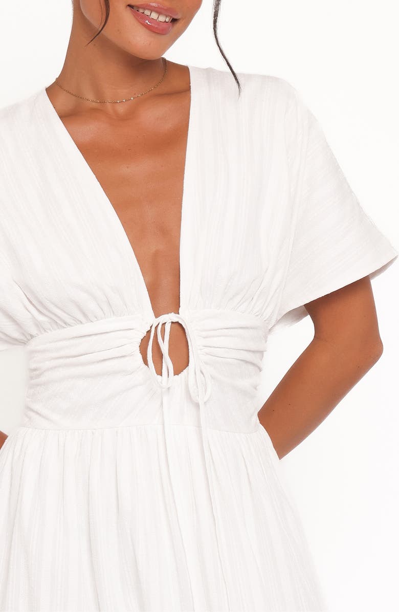 Petal & Pup Edel Plunge Neck Cotton Maxi Dress, Alternate, color, White