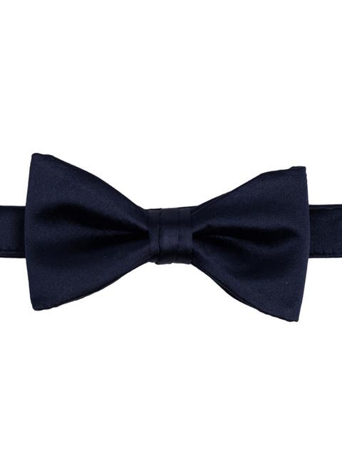 Men's Solid Satin Pre-Tied Bow Tie