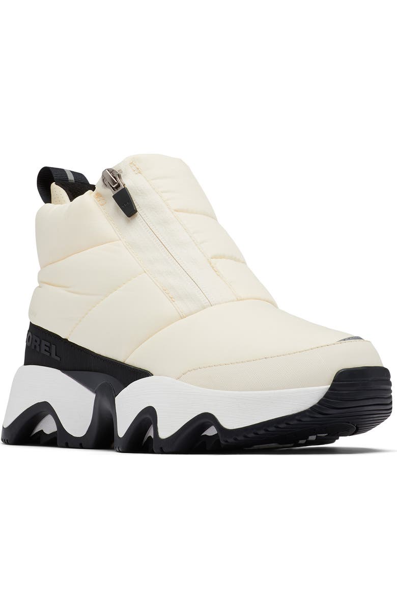 SOREL Kinetic Impact Waterproof Zip Bootie, Main, color, Chalk/ Black