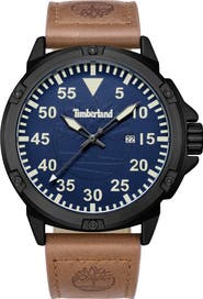 Timberland Classic Three Hand Leather Strap Watch, 46mm