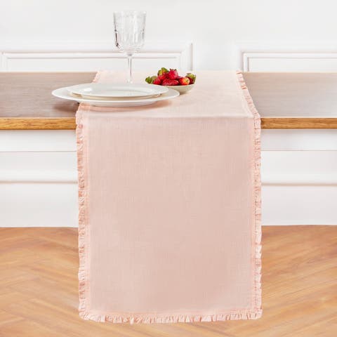 Linen Table Runner for Dining Table, Holiday and Everyday Table Decor - Juliette Ruffle