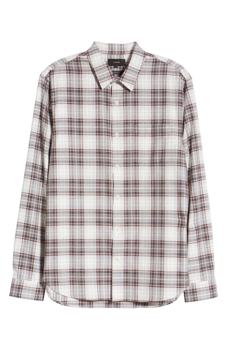 Vince Plaid Classic Fit Cotton Button-Up Shirt, Alternate, color, 