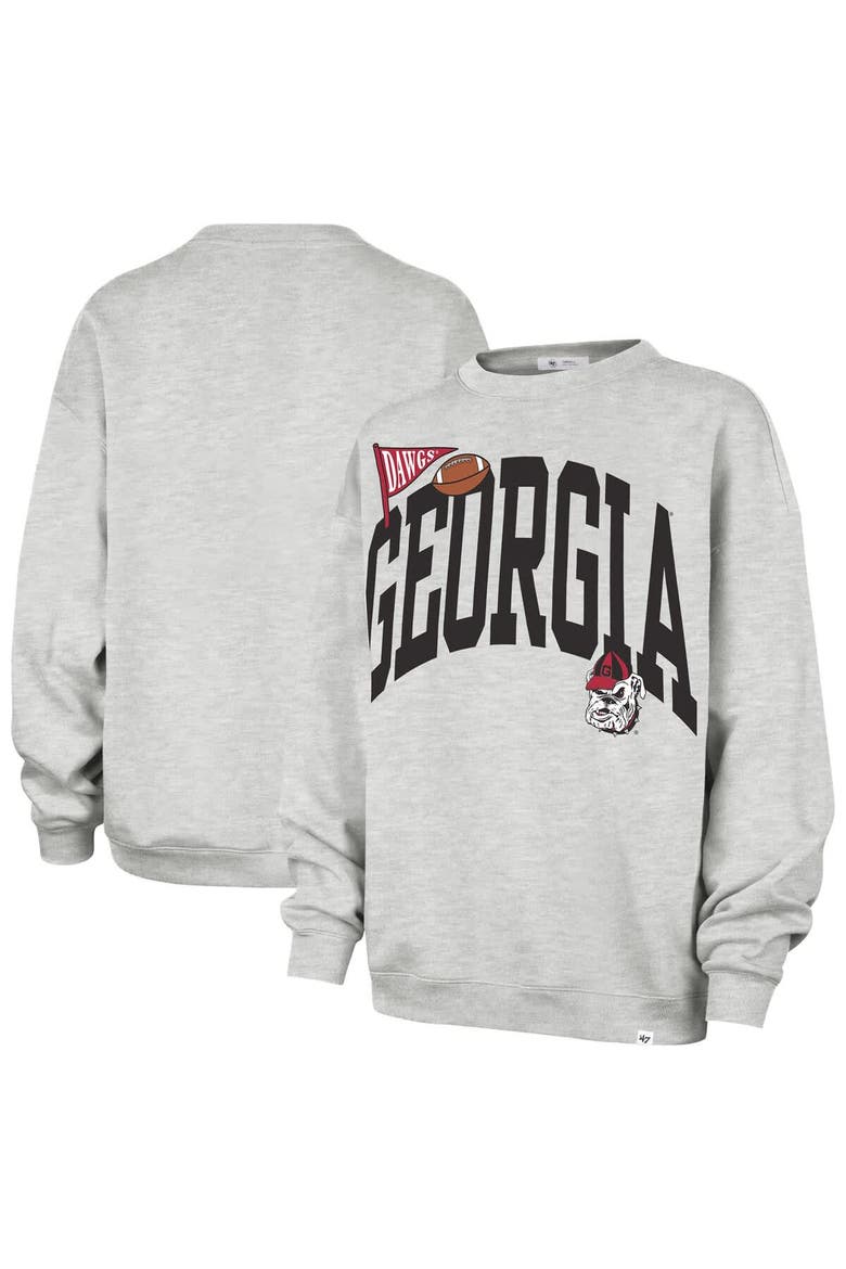 Women's '47  Gray Georgia Bulldogs Icon Fleece Sweatshirt, Main, color, Gray