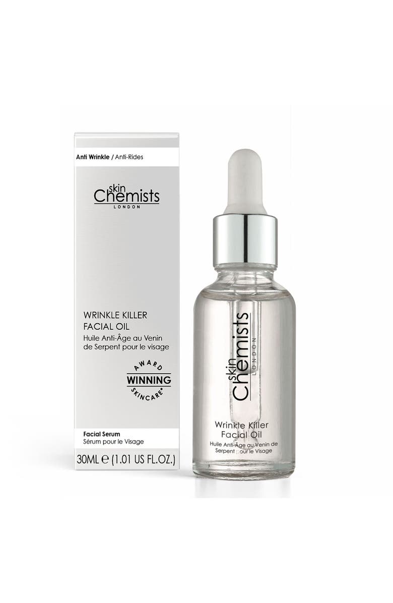 SKINCHEMISTS Wrinkle Killer Facial Oil 30ml for Loss of Firmness, Fine Lines & Wrinkles, Alternate, color, White