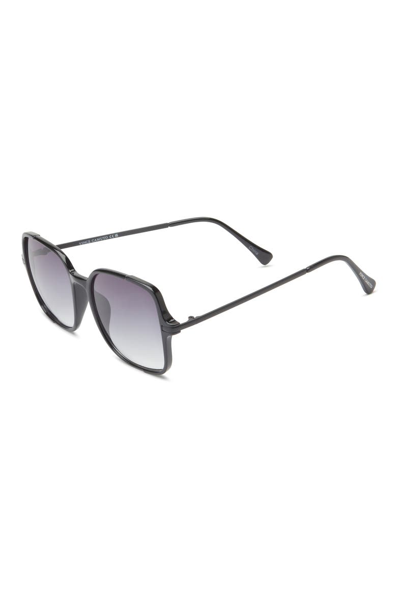 124mm Gradient Oversize Square Sunglasses, Alternate, color, BLACK