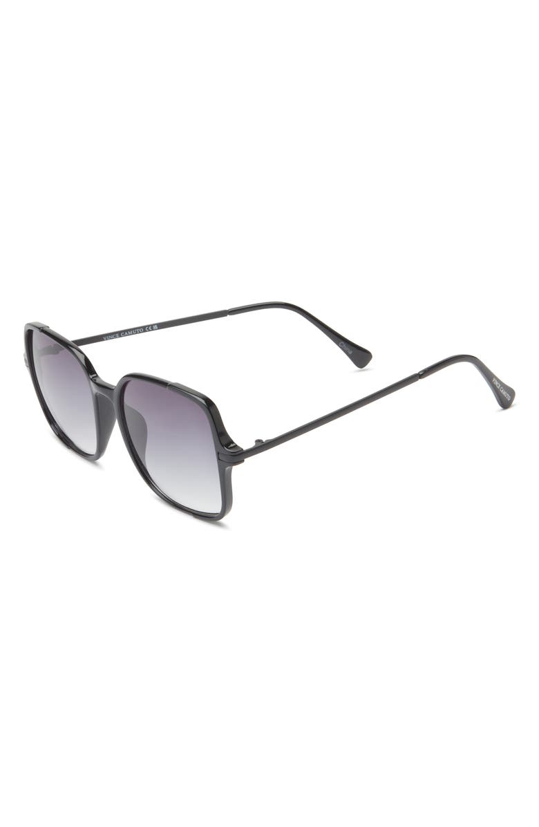Vince Camuto 124mm Gradient Oversize Square Sunglasses, Alternate, color, Black