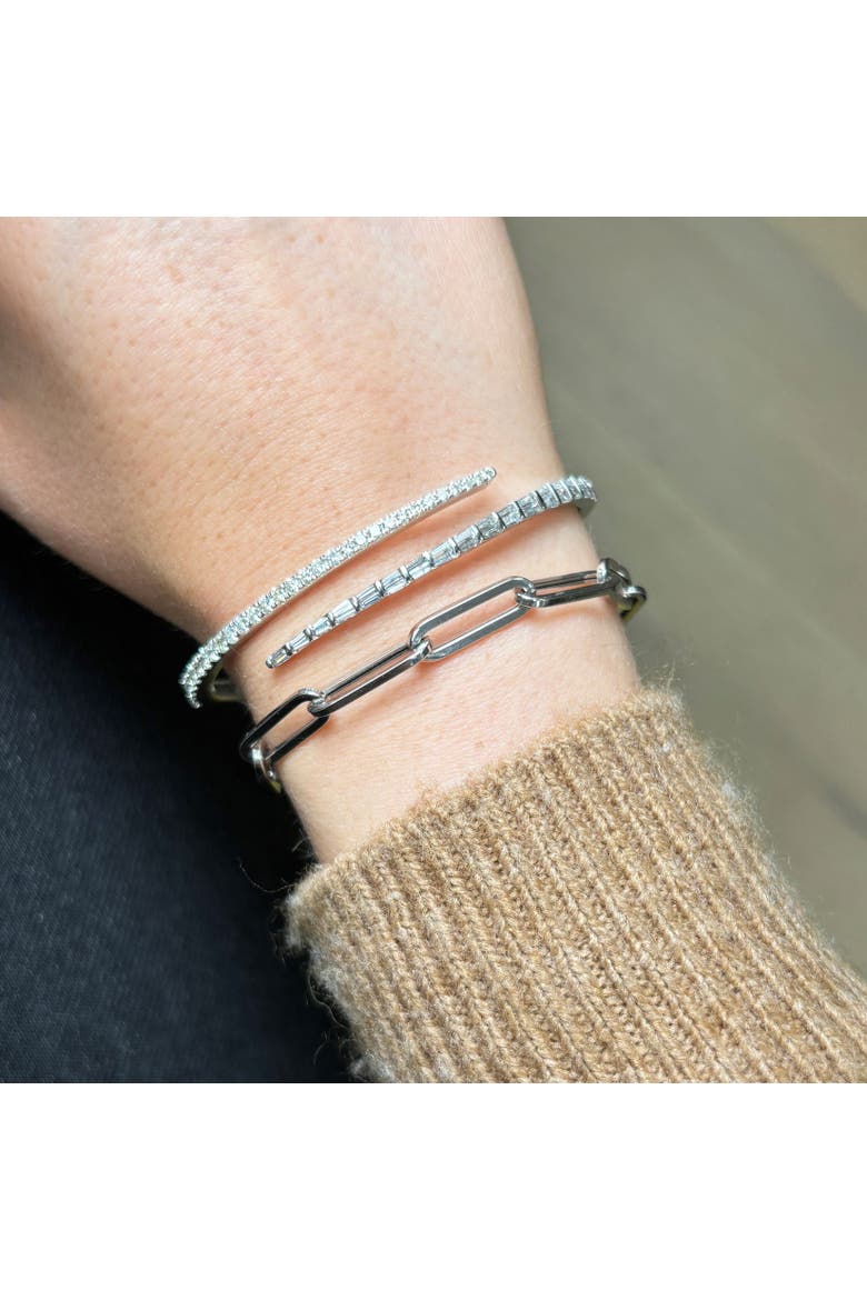 Extra Large Paperclip Bracelet, Alternate, color, White Gold