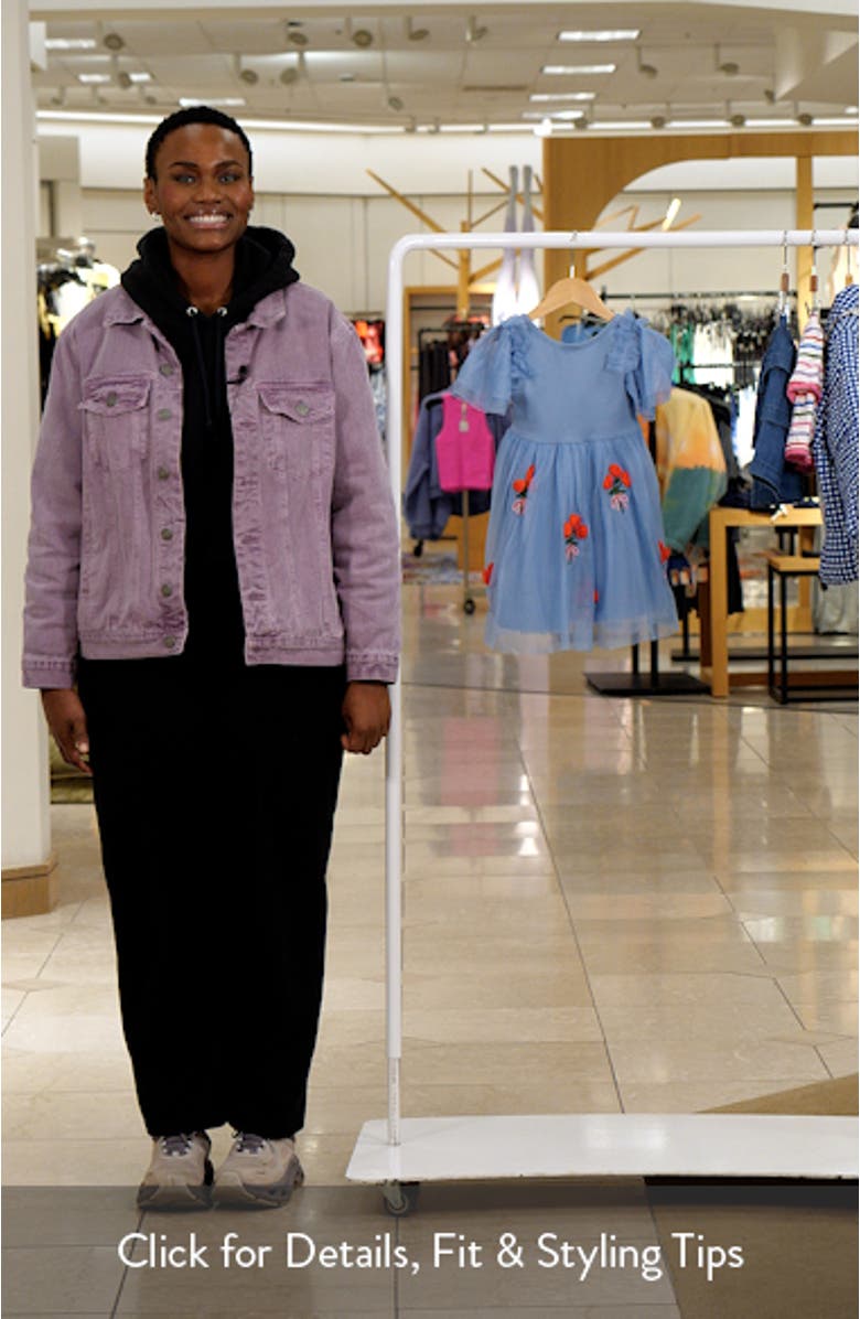 Kids' Embroidered Tulle & Knit Dress, sales video thumbnail