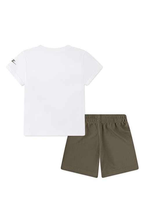 Nike Kids' Split Futura T-shirt & Shorts Set In Medium Olive