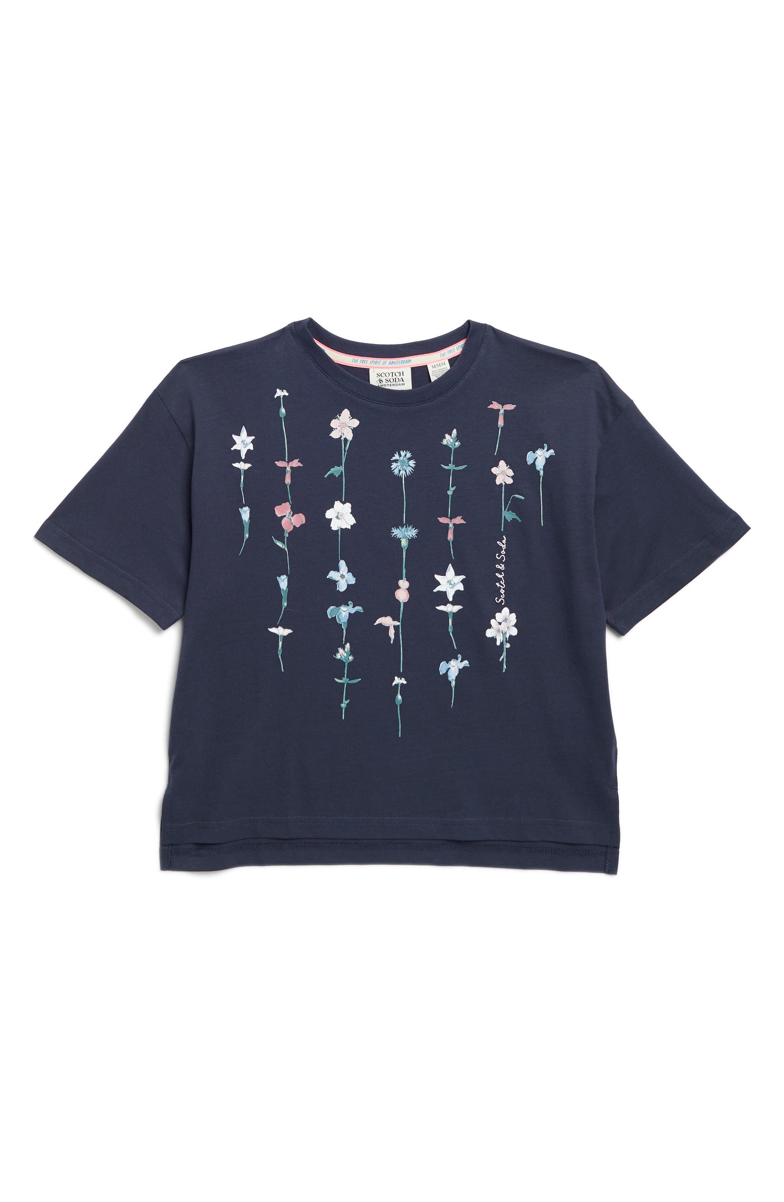 Scotch & Soda Kids' Floral Cotton Jersey Graphic T-Shirt