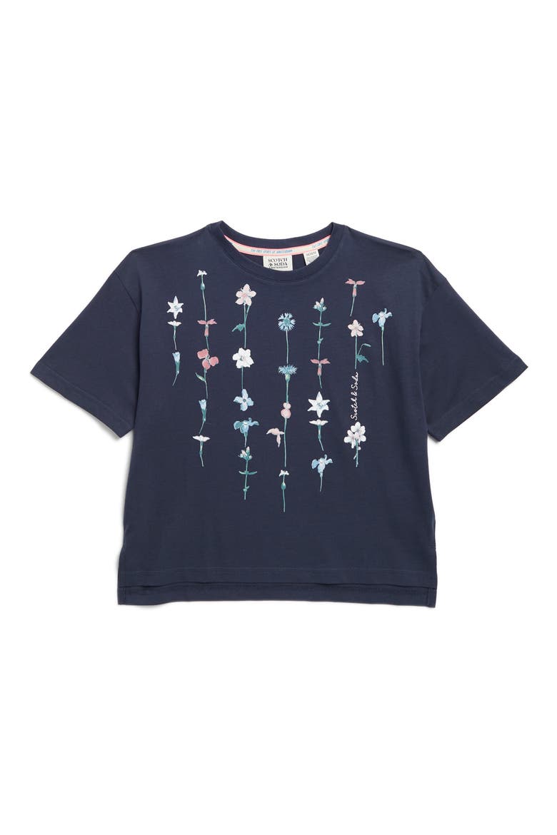 Kids' Floral Cotton Jersey Graphic T-Shirt, Main, color, AFTER MIDNIGHT