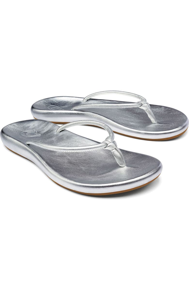 OluKai Huawai Flip Flop, Main, color, Silver / Silver