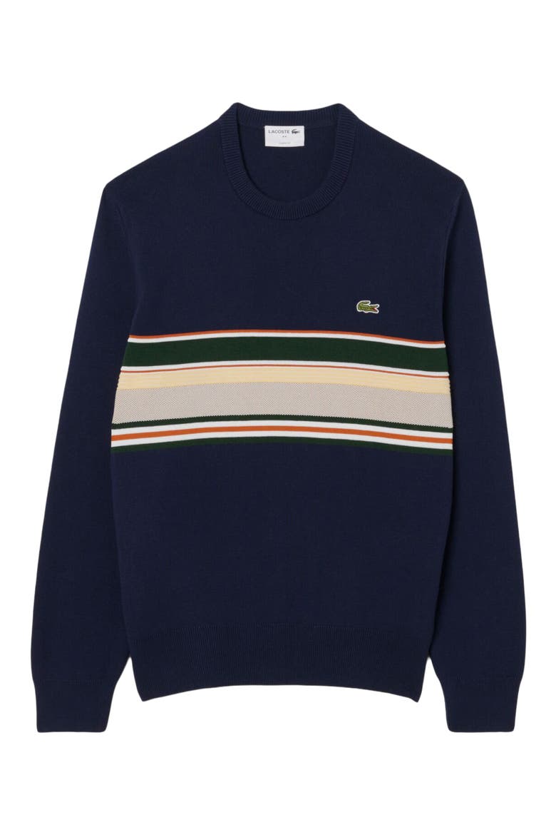 Ottoman Stitch Stripe Cotton & Wool Sweater, Alternate, color, 9IL NAVY BLUE/ SINOPLE-LAPLAND