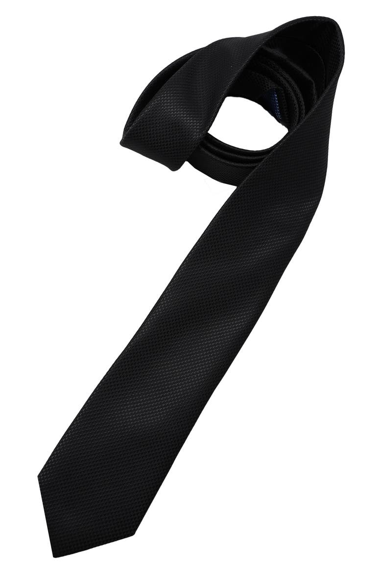 Textured Solid Tie, Alternate, color, BLACK