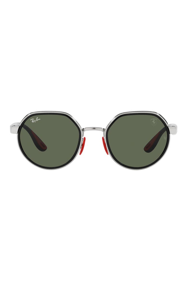 x Scuderia Ferrari 51mm Irregular Sunglasses, Main, color, SILVER